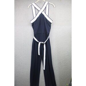Ann Taylor Navy/White Jumpsuit-Size 6-Strappy-Nautical-Stretchy-Back Zip
